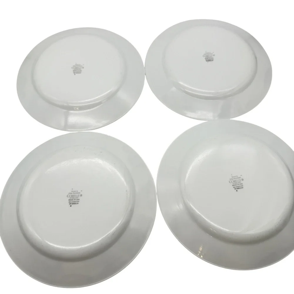 Corelle Nouveau Lunch Plates Set of 4 Black Grey Paisley salad plates
